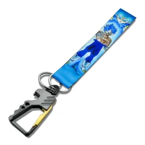 Heavy-Duty Metal Hook Keychain with Fabric Anime Theme & Bottle Opener (Style 1)