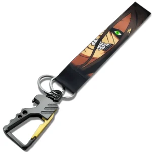 Heavy-Duty Metal Hook Keychain with Fabric Anime Theme & Bottle Opener (Style 3)